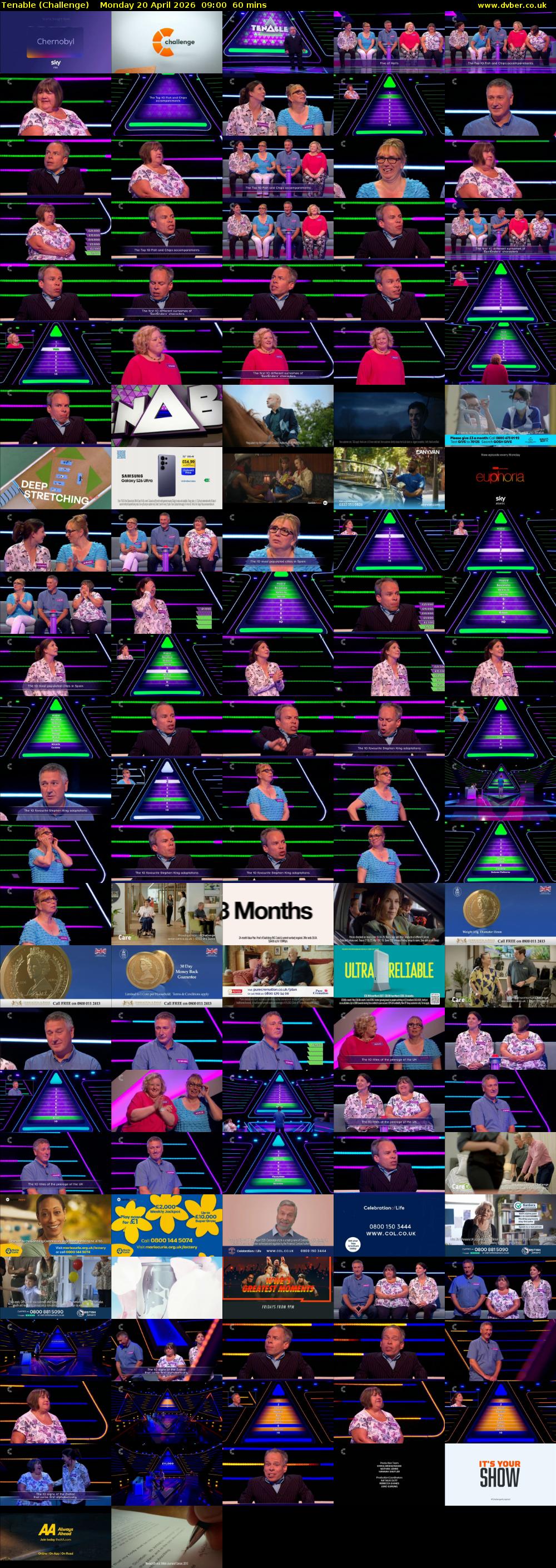 Tenable (Challenge) Monday 20 April 2026 09:00 - 10:00