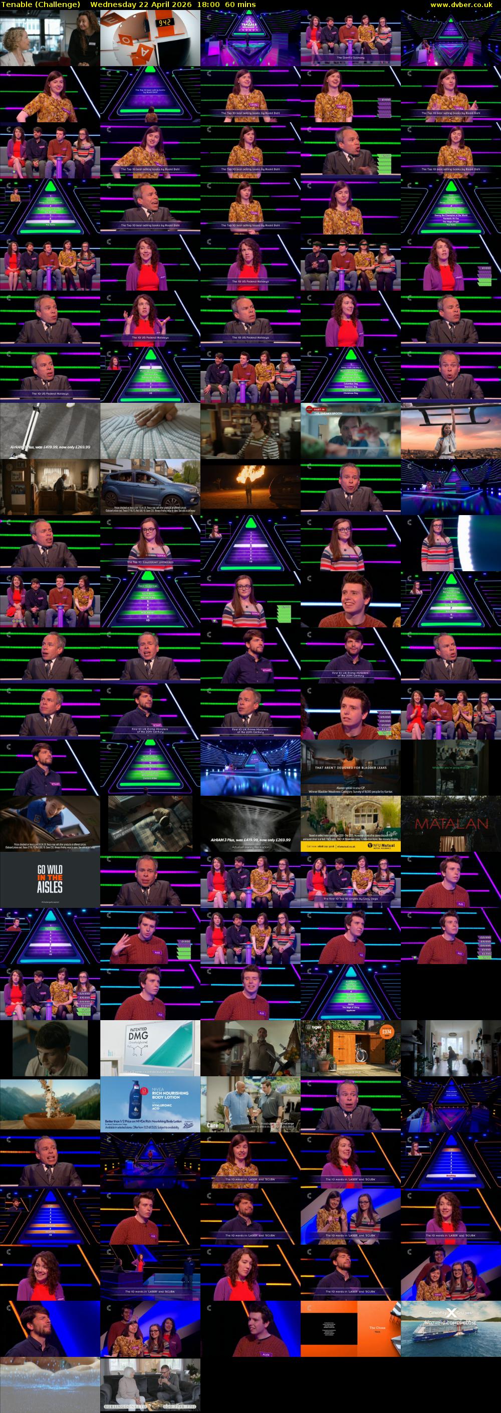 Tenable (Challenge) Wednesday 22 April 2026 18:00 - 19:00