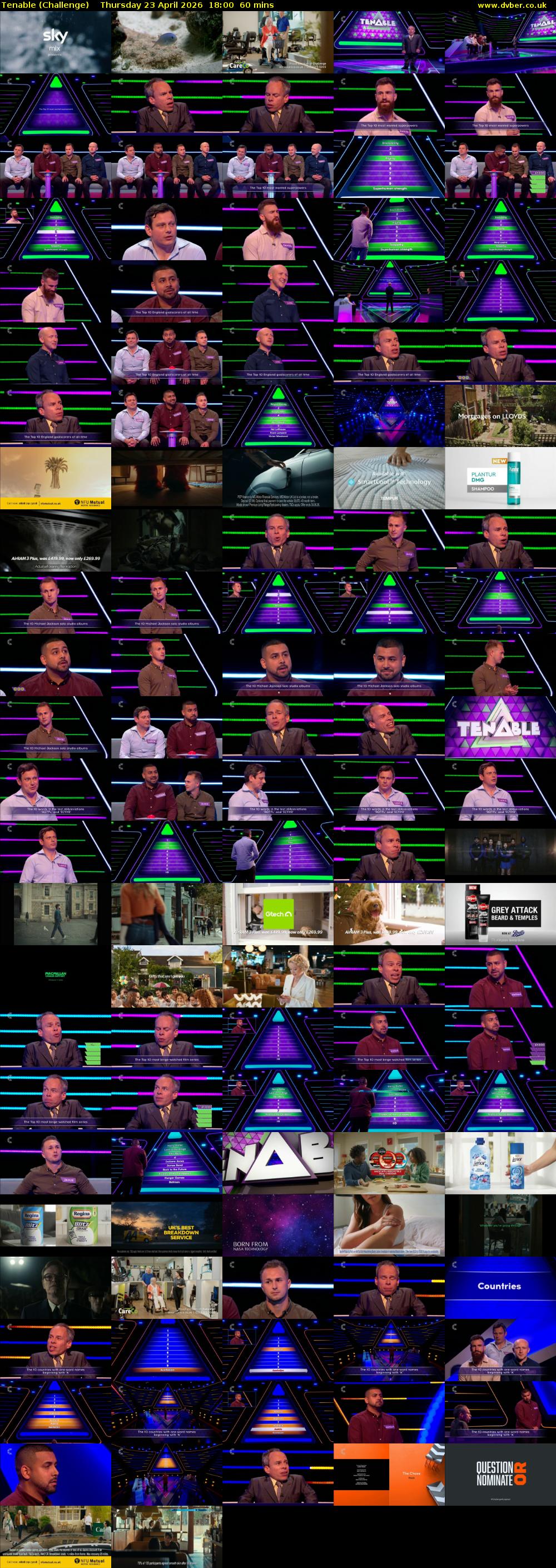Tenable (Challenge) Thursday 23 April 2026 18:00 - 19:00