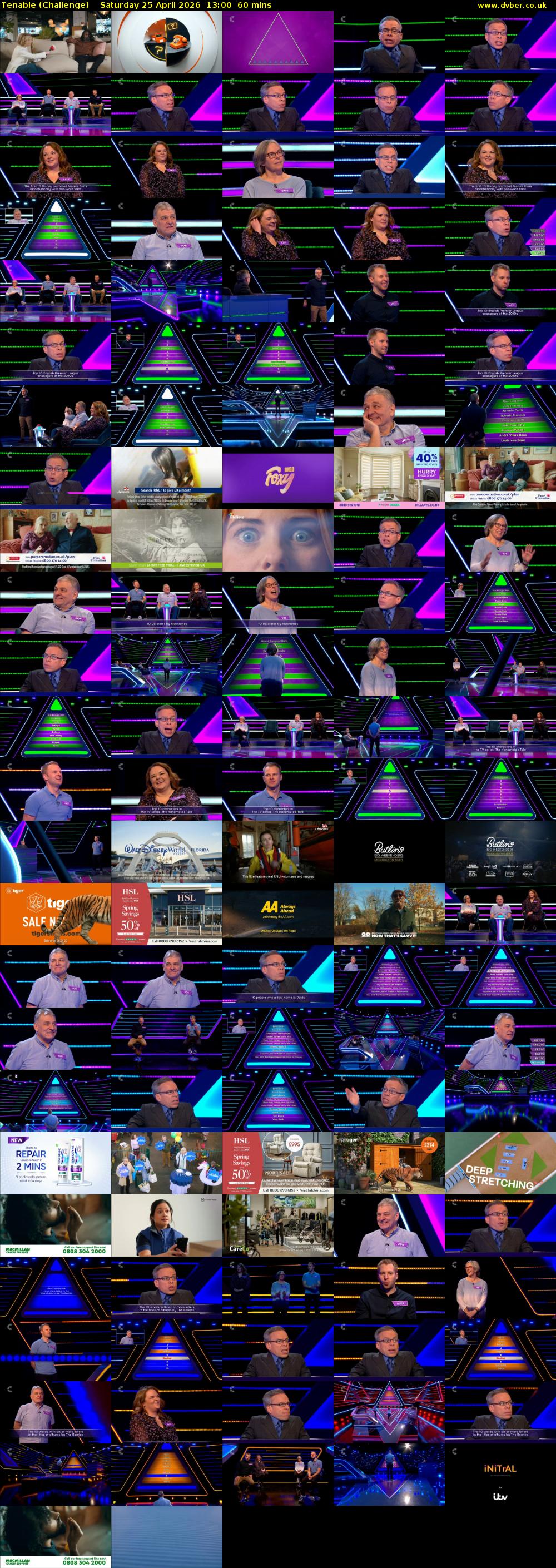 Tenable (Challenge) Saturday 25 April 2026 13:00 - 14:00