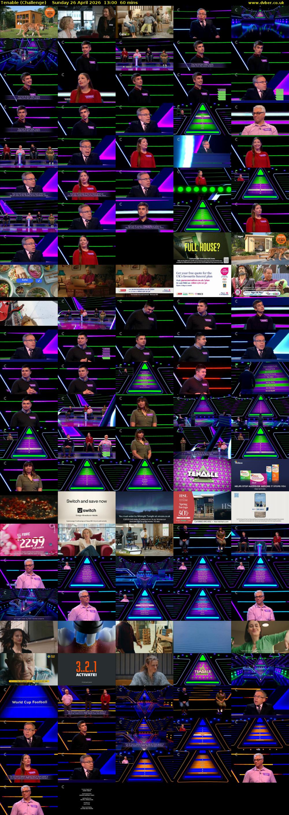 Tenable (Challenge) Sunday 26 April 2026 13:00 - 14:00