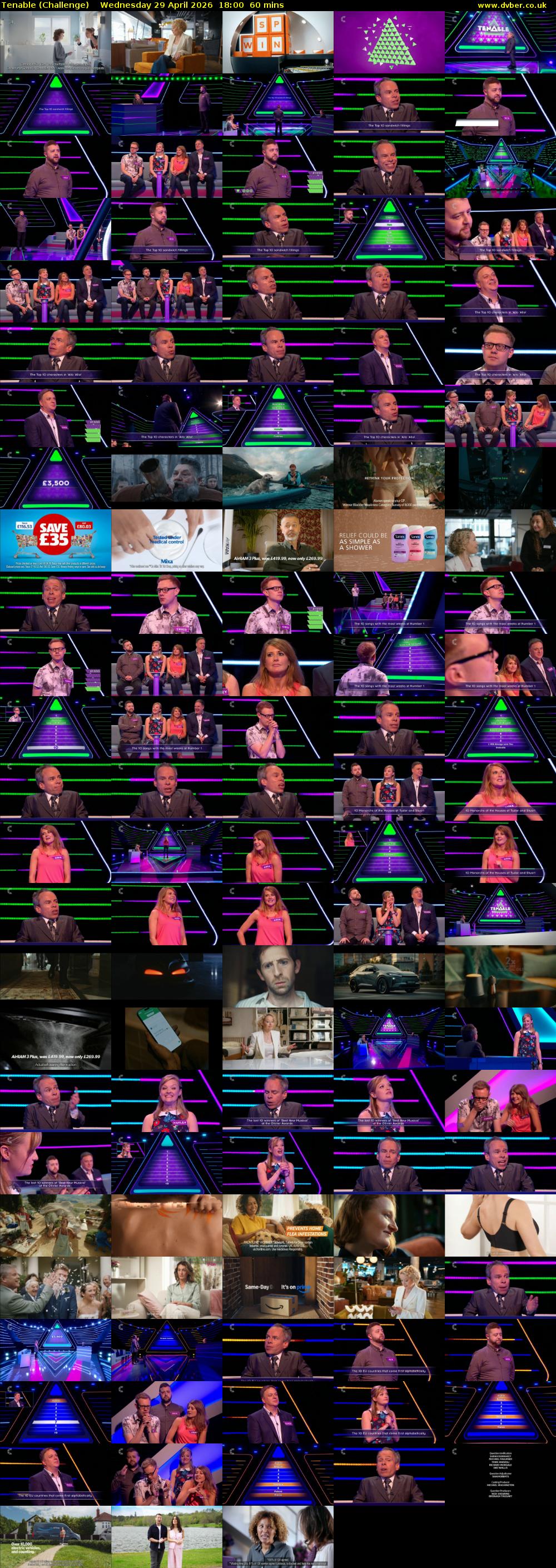 Tenable (Challenge) Wednesday 29 April 2026 18:00 - 19:00