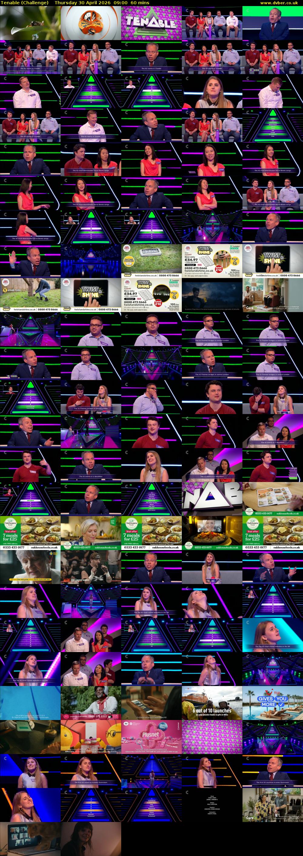 Tenable (Challenge) Thursday 30 April 2026 09:00 - 10:00