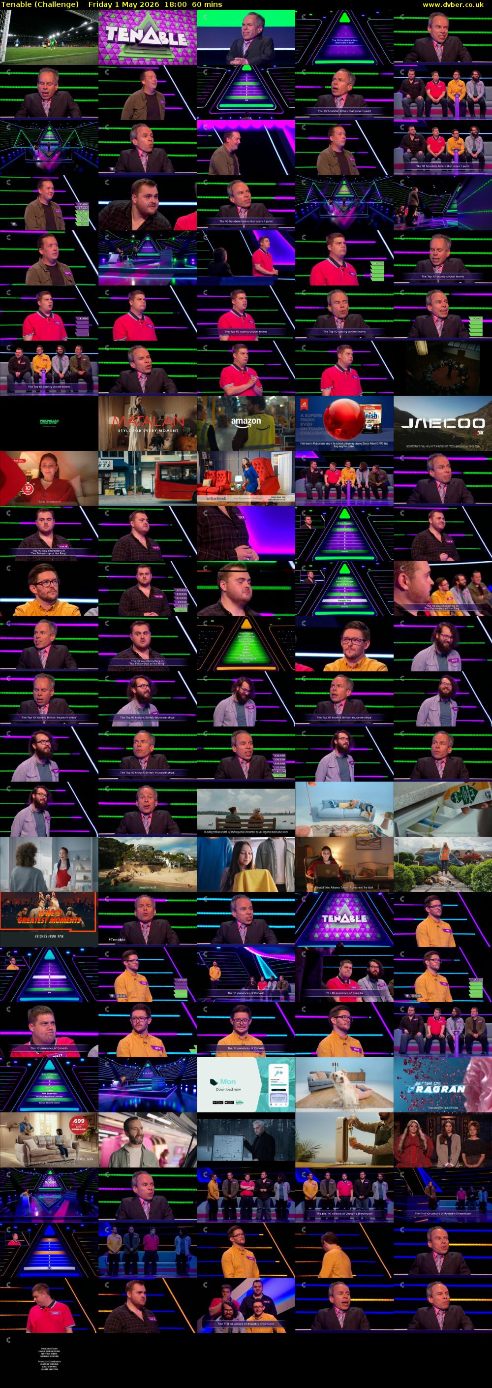 Tenable (Challenge) Friday 1 May 2026 18:00 - 19:00
