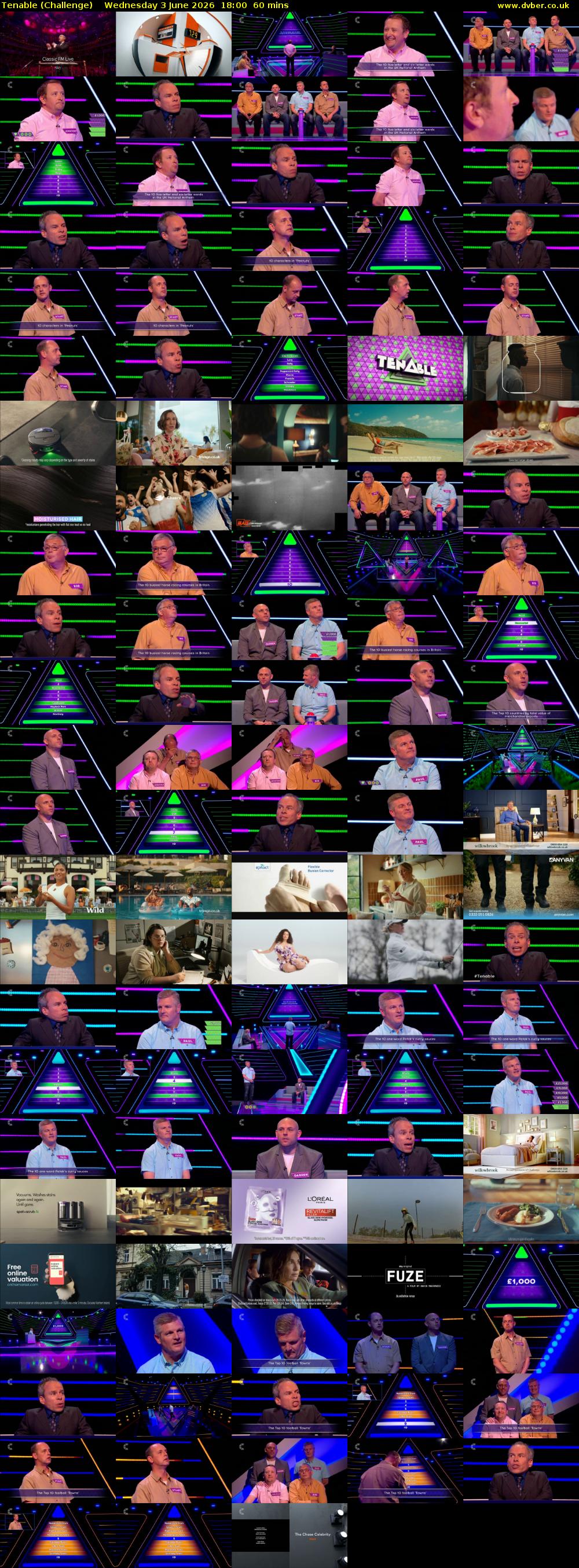 Tenable (Challenge) Wednesday 3 June 2026 18:00 - 19:00