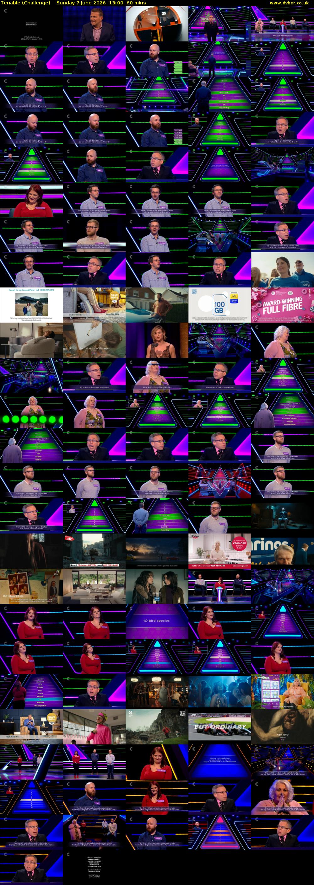 Tenable (Challenge) Sunday 7 June 2026 13:00 - 14:00