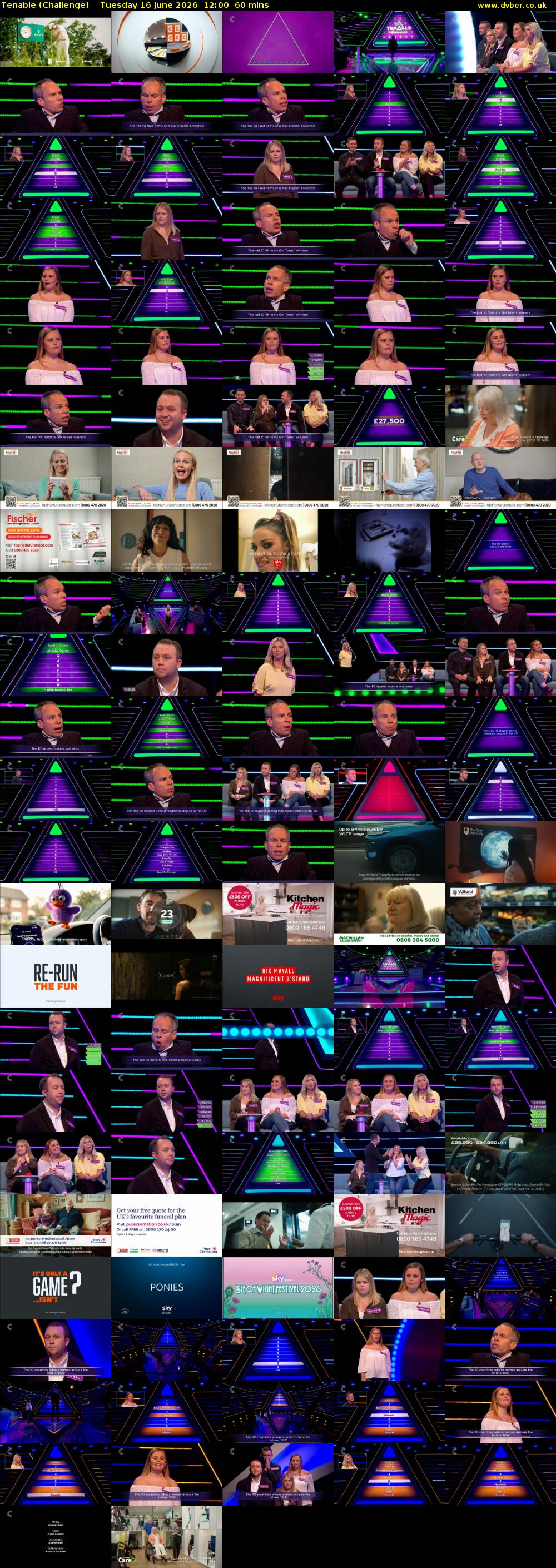 Tenable (Challenge) Tuesday 16 June 2026 12:00 - 13:00