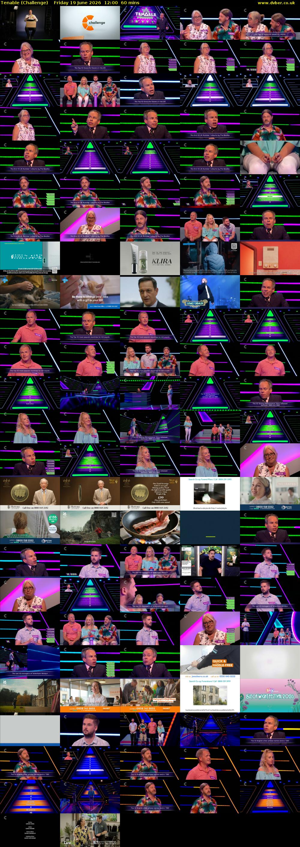 Tenable (Challenge) Friday 19 June 2026 12:00 - 13:00