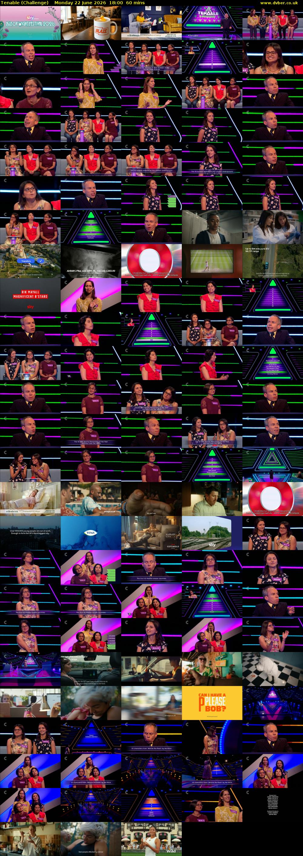 Tenable (Challenge) Monday 22 June 2026 18:00 - 19:00