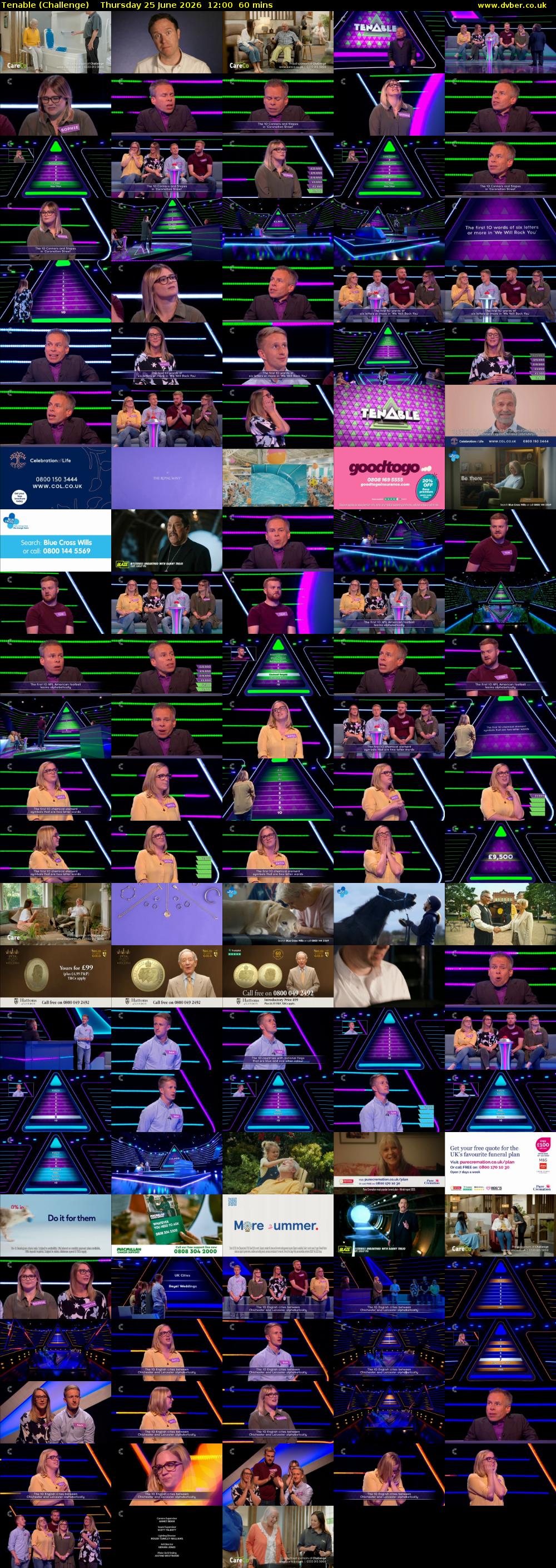 Tenable (Challenge) Thursday 25 June 2026 12:00 - 13:00