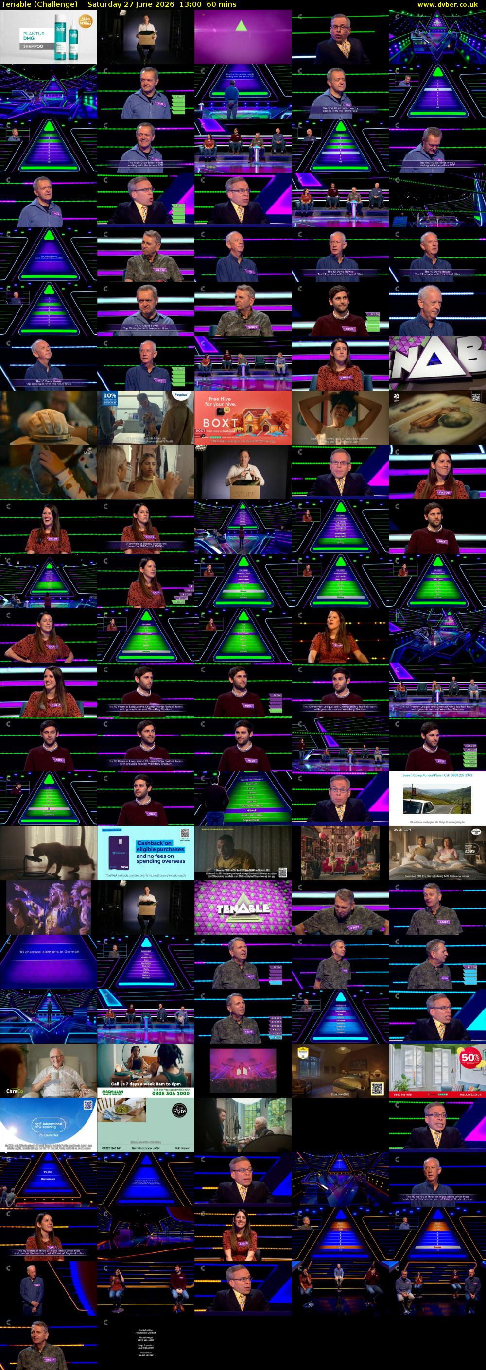 Tenable (Challenge) Saturday 27 June 2026 13:00 - 14:00