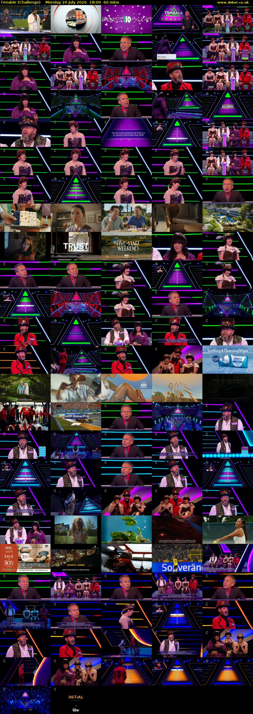Tenable (Challenge) Monday 20 July 2026 18:00 - 19:00