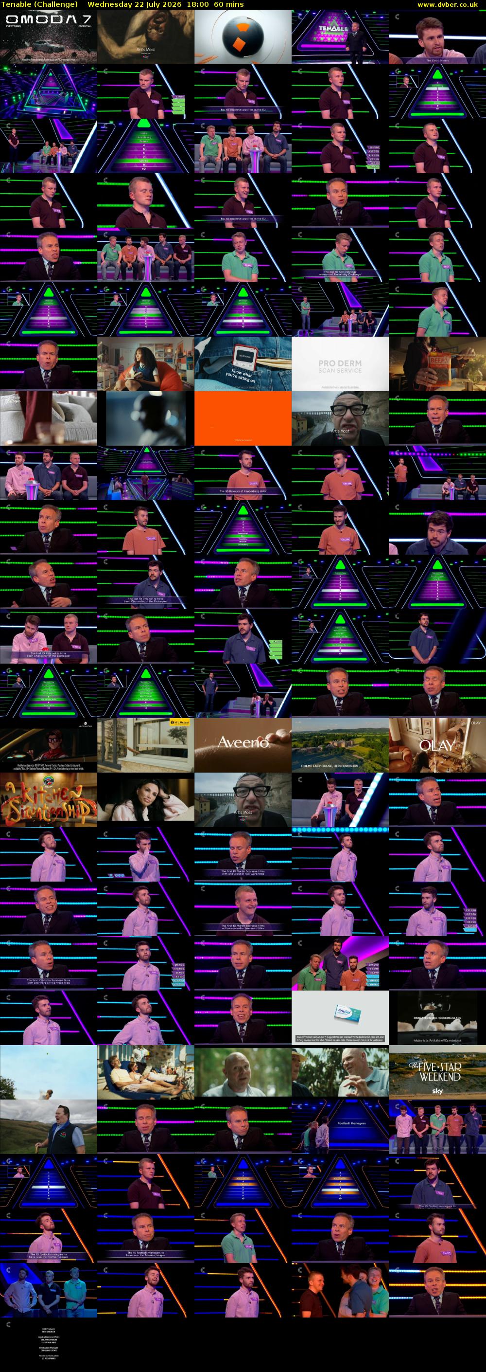 Tenable (Challenge) Wednesday 22 July 2026 18:00 - 19:00