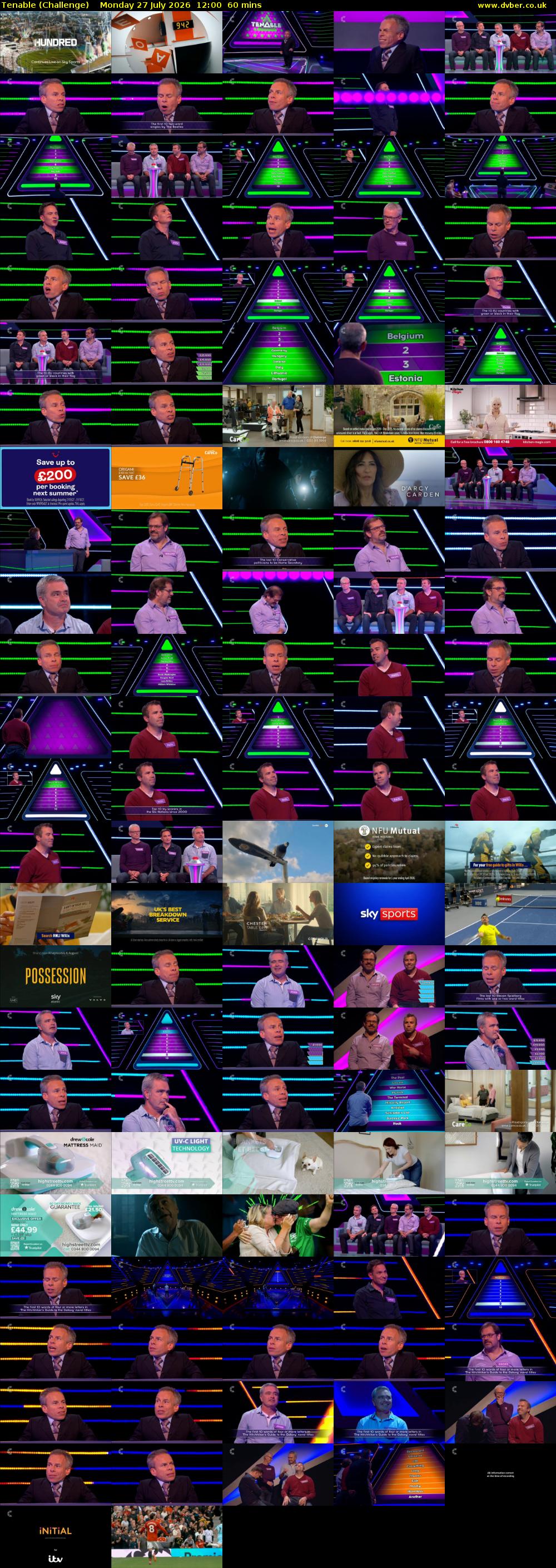 Tenable (Challenge) Monday 27 July 2026 12:00 - 13:00