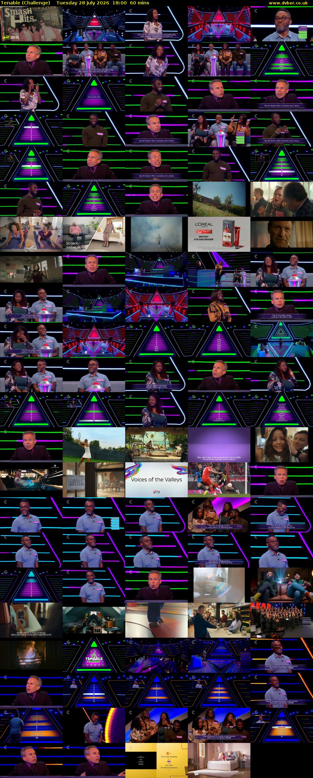 Tenable (Challenge) Tuesday 28 July 2026 18:00 - 19:00