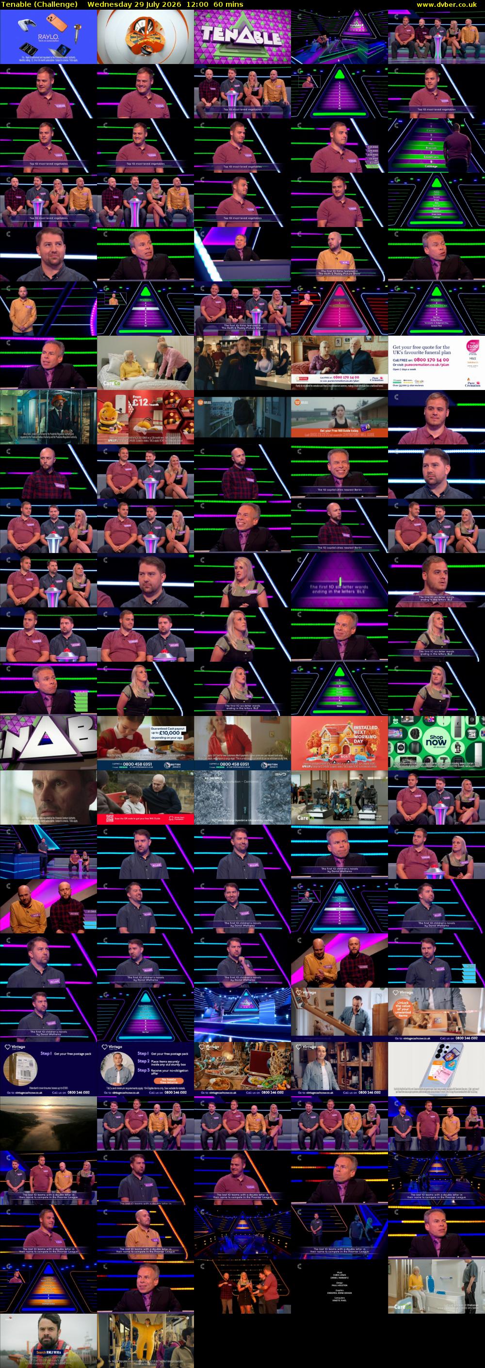 Tenable (Challenge) Wednesday 29 July 2026 12:00 - 13:00