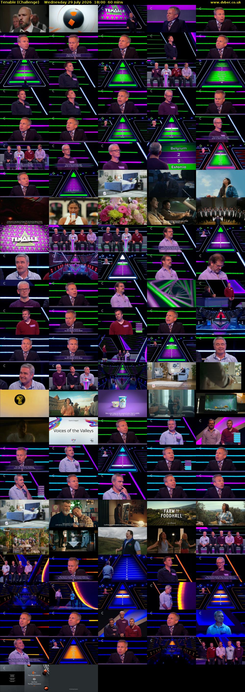 Tenable (Challenge) Wednesday 29 July 2026 18:00 - 19:00