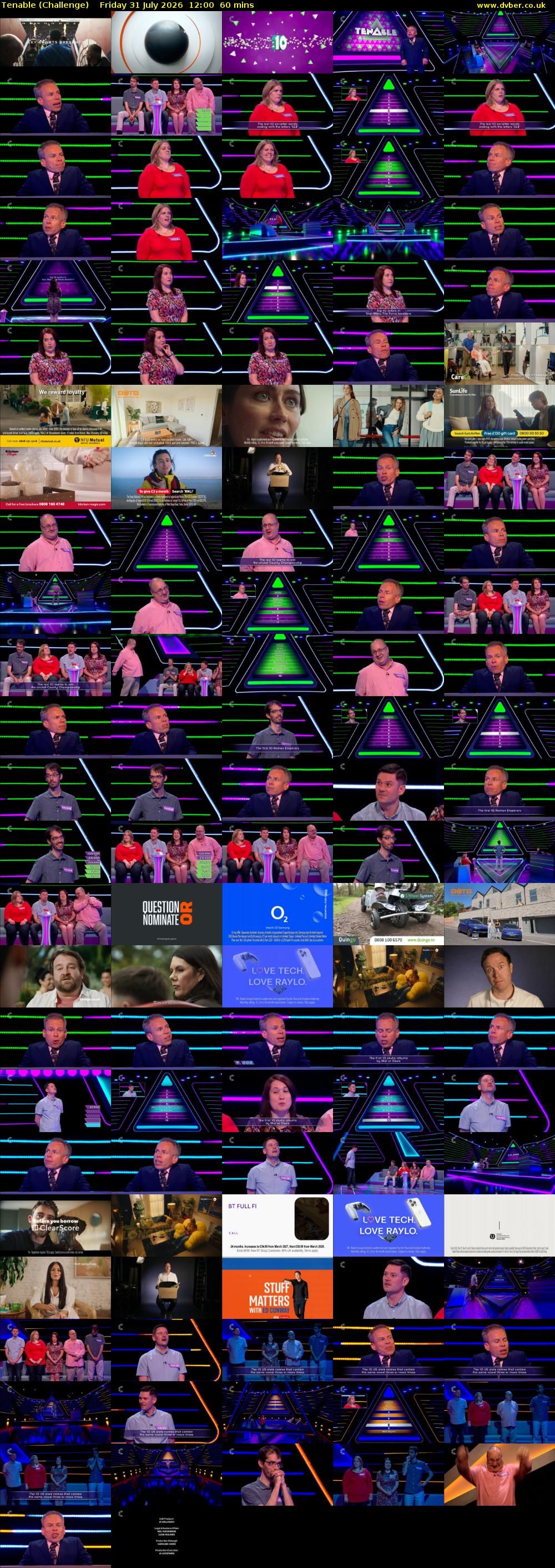 Tenable (Challenge) Friday 31 July 2026 12:00 - 13:00