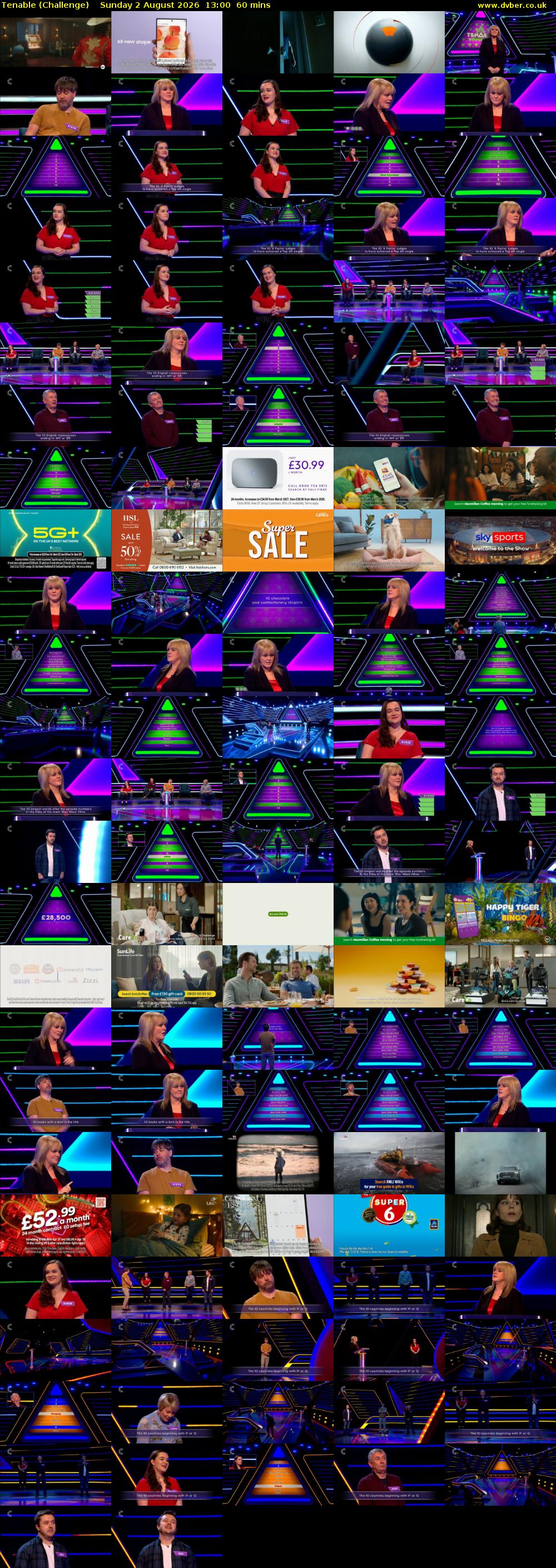 Tenable (Challenge) Sunday 2 August 2026 13:00 - 14:00