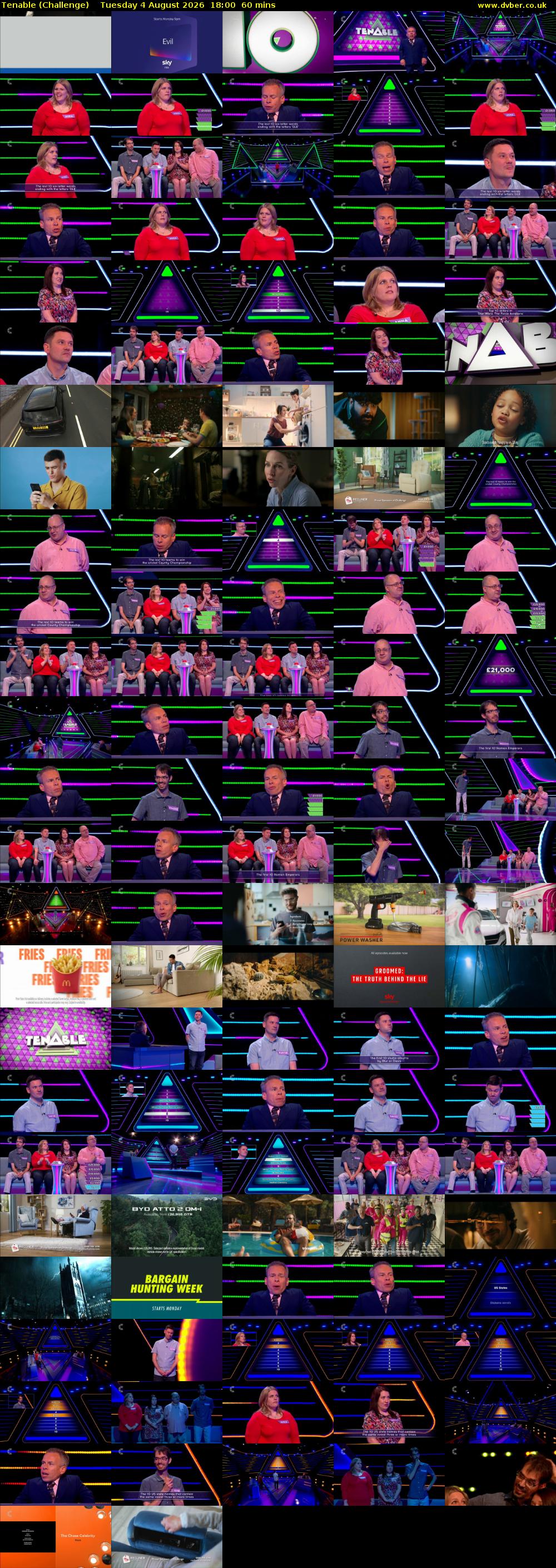 Tenable (Challenge) Tuesday 4 August 2026 18:00 - 19:00
