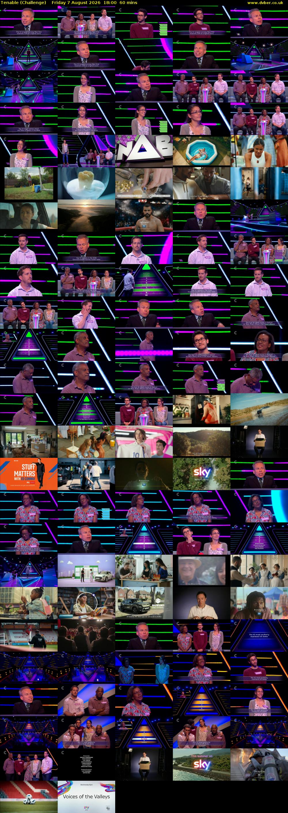 Tenable (Challenge) Friday 7 August 2026 18:00 - 19:00