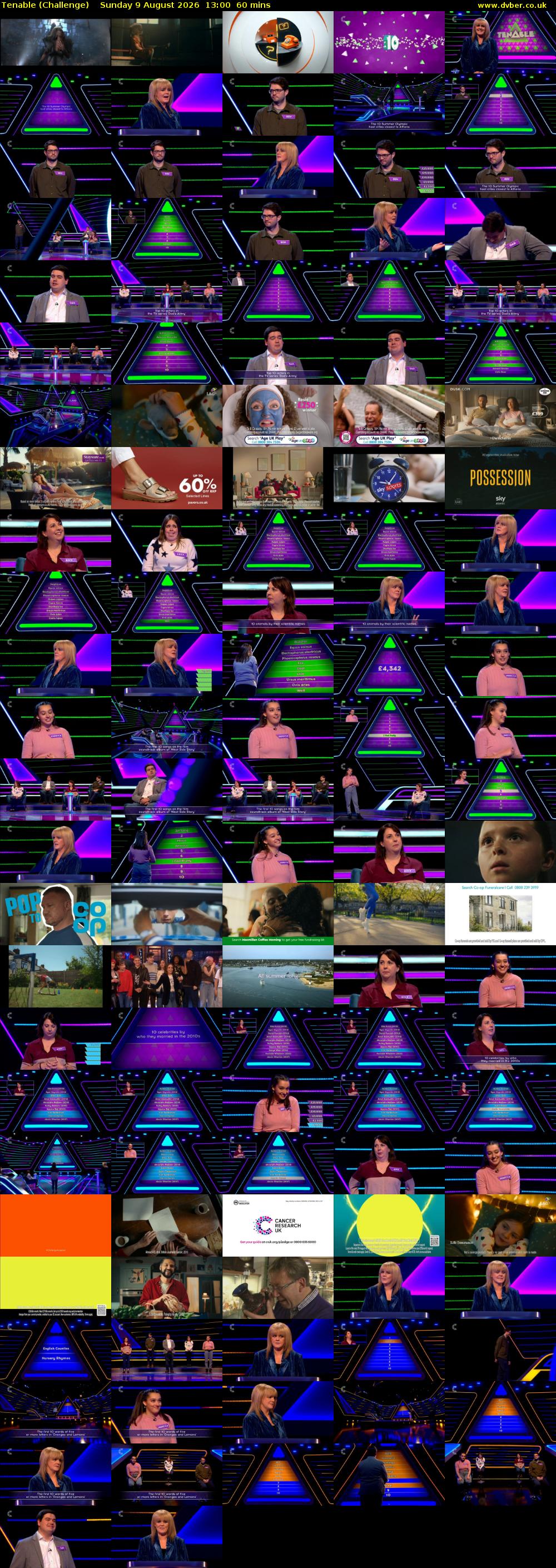 Tenable (Challenge) Sunday 9 August 2026 13:00 - 14:00