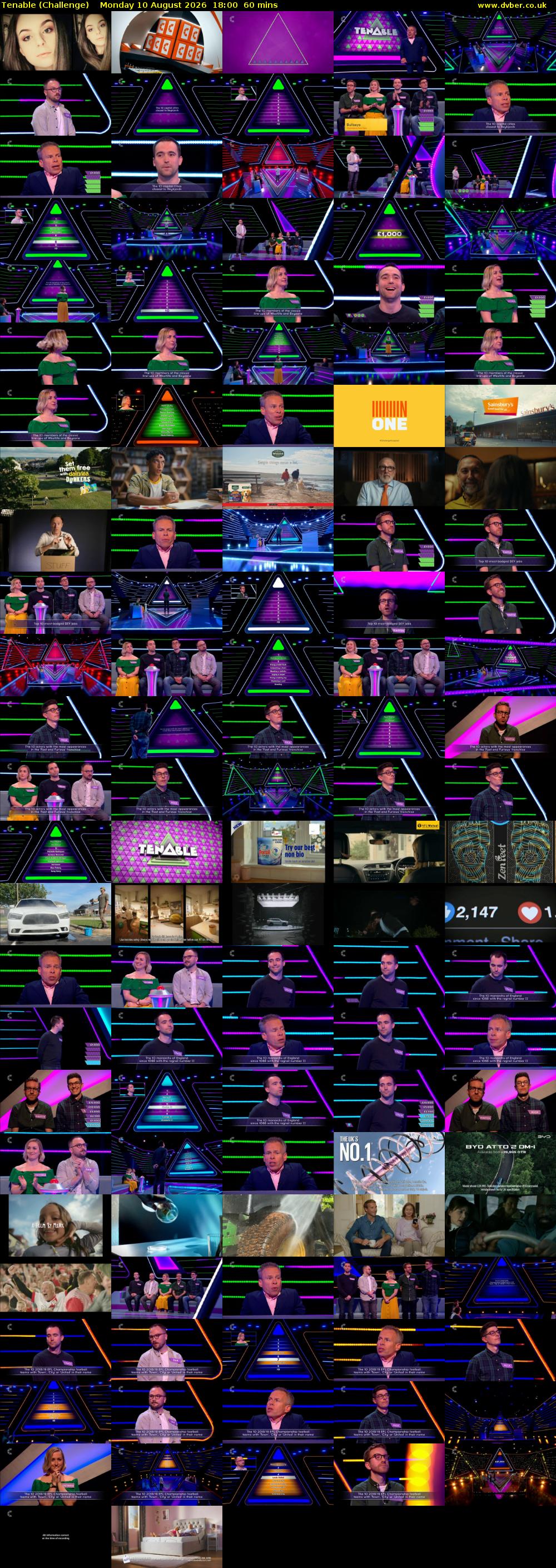Tenable (Challenge) Monday 10 August 2026 18:00 - 19:00