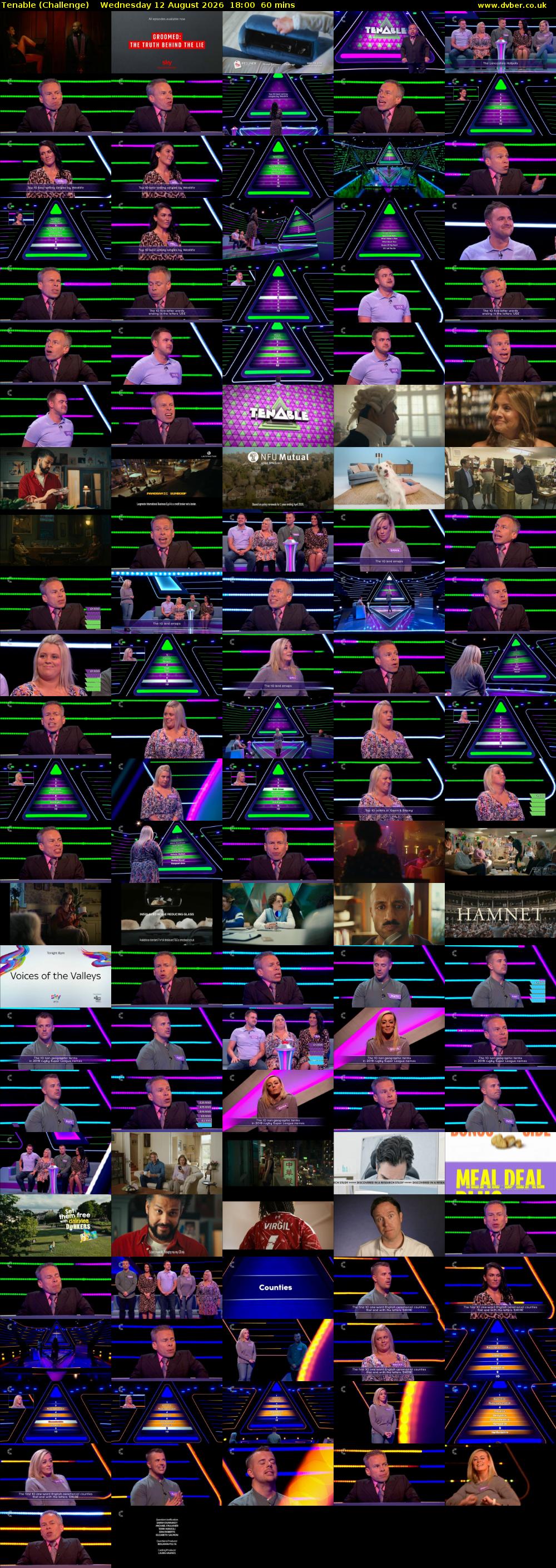 Tenable (Challenge) Wednesday 12 August 2026 18:00 - 19:00