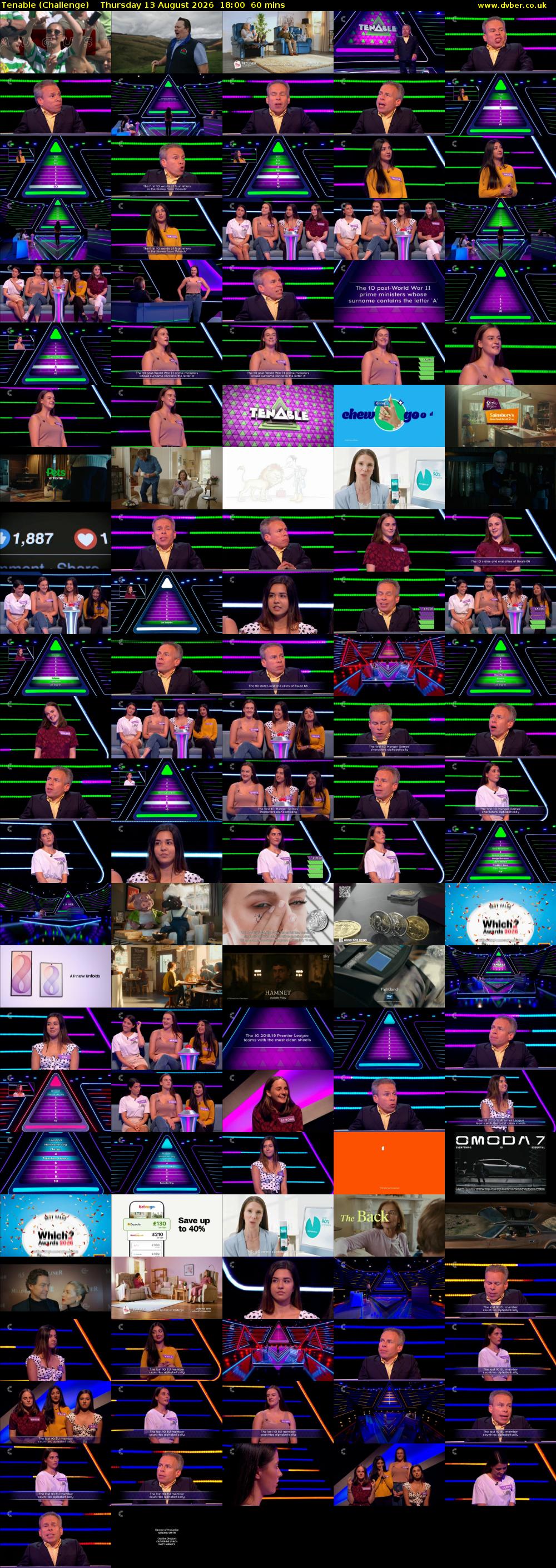 Tenable (Challenge) Thursday 13 August 2026 18:00 - 19:00