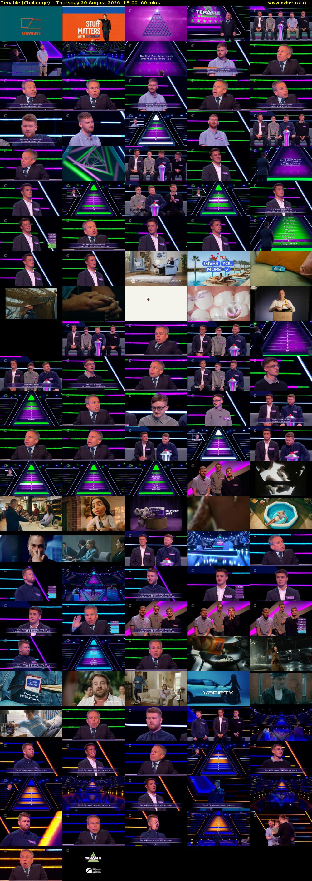 Tenable (Challenge) Thursday 20 August 2026 18:00 - 19:00