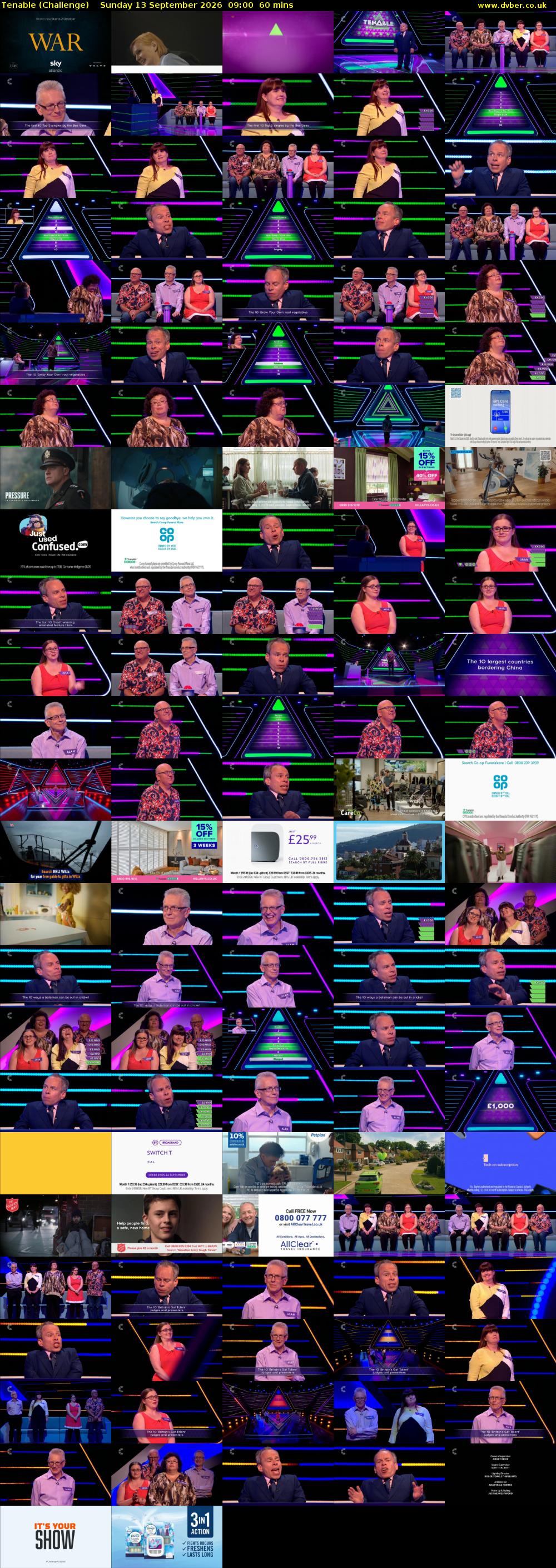Tenable (Challenge) Sunday 13 September 2026 09:00 - 10:00