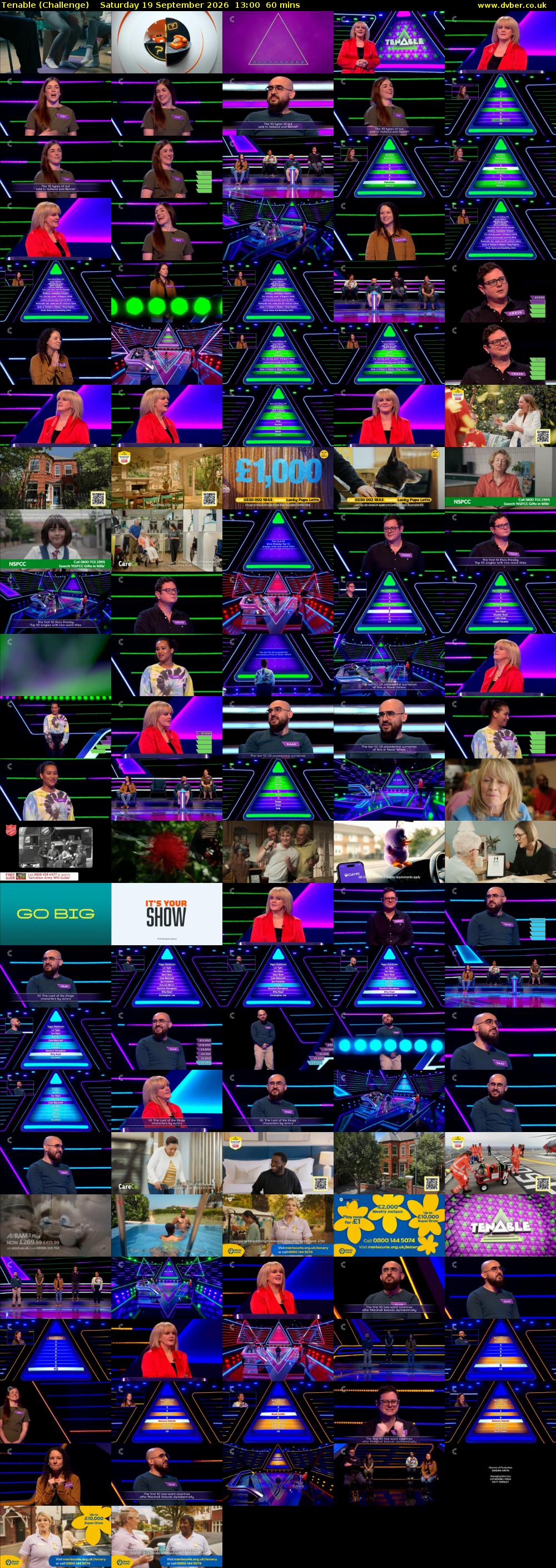 Tenable (Challenge) Saturday 19 September 2026 13:00 - 14:00