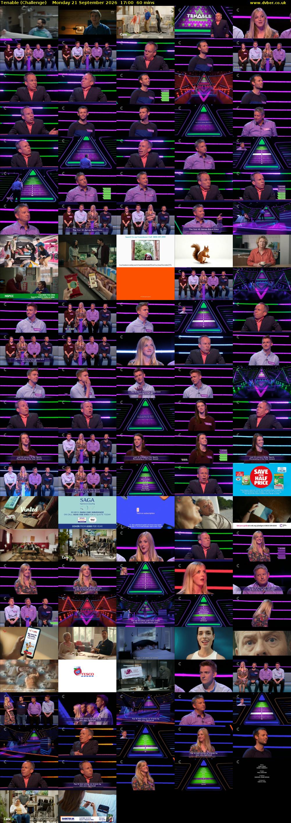 Tenable (Challenge) Monday 21 September 2026 17:00 - 18:00