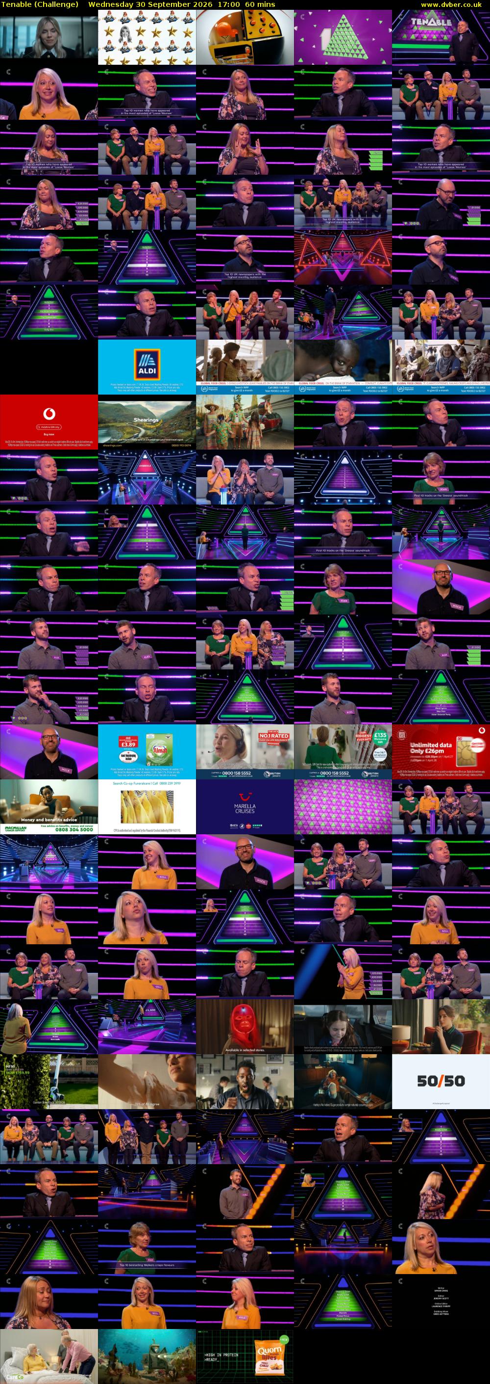 Tenable (Challenge) Wednesday 30 September 2026 17:00 - 18:00