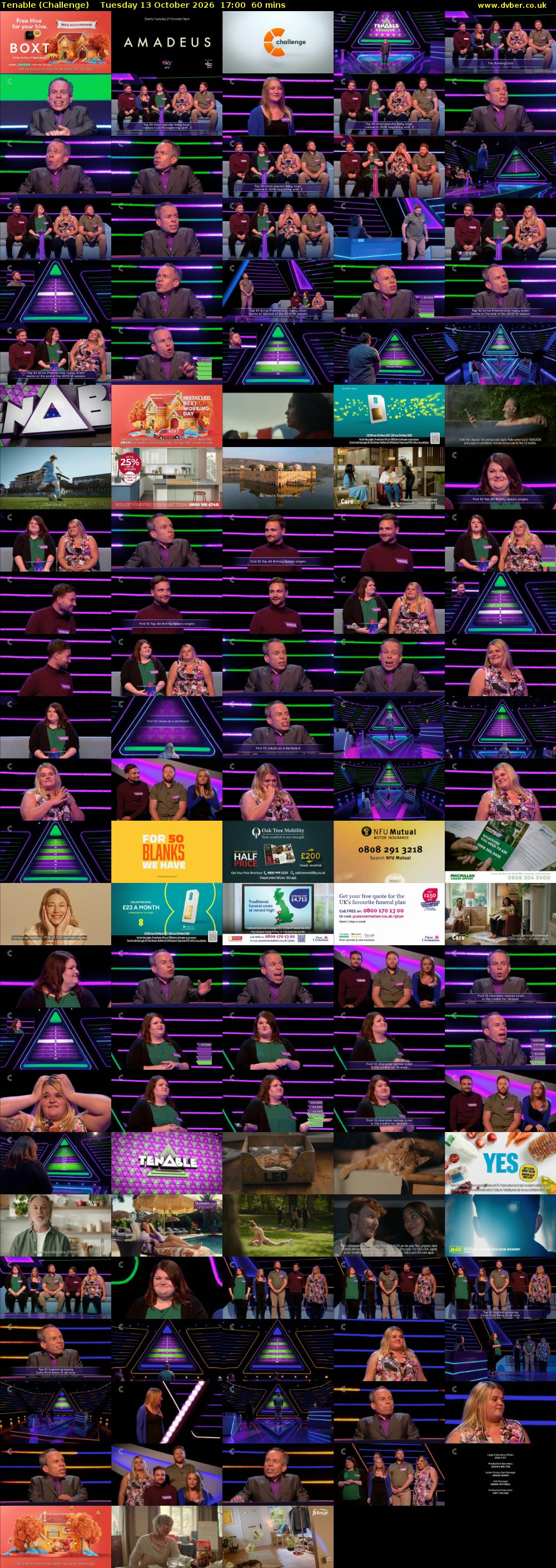 Tenable (Challenge) Tuesday 13 October 2026 17:00 - 18:00
