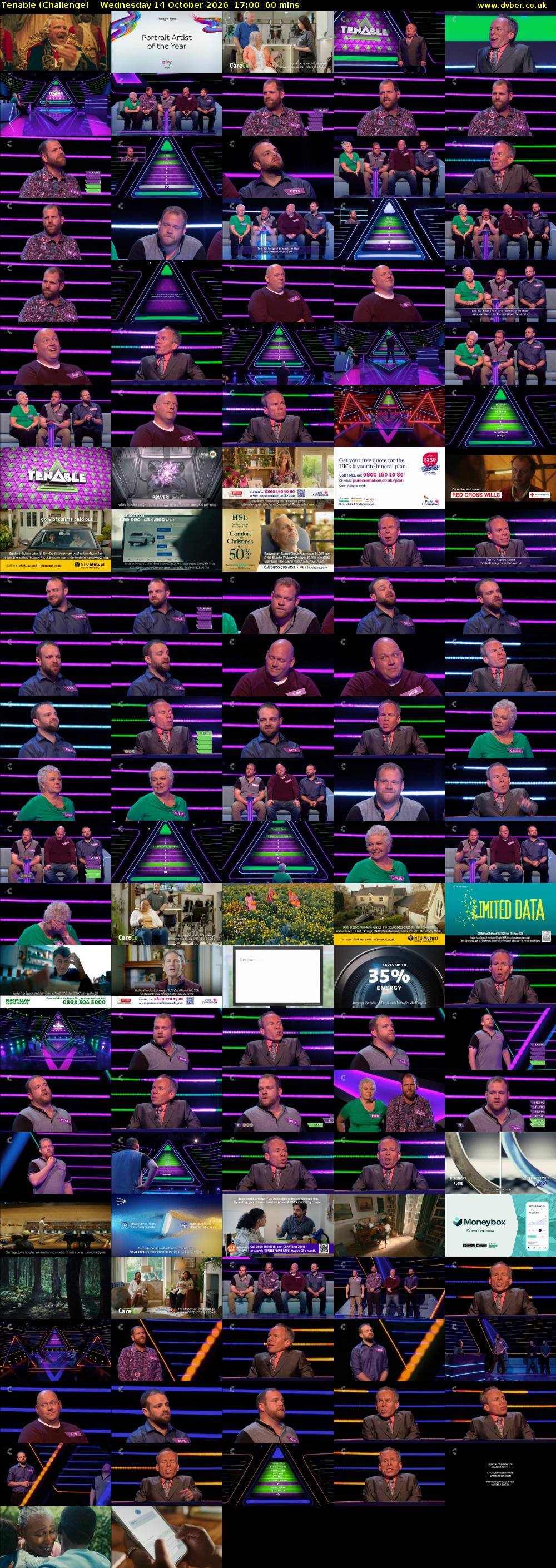 Tenable (Challenge) Wednesday 14 October 2026 17:00 - 18:00