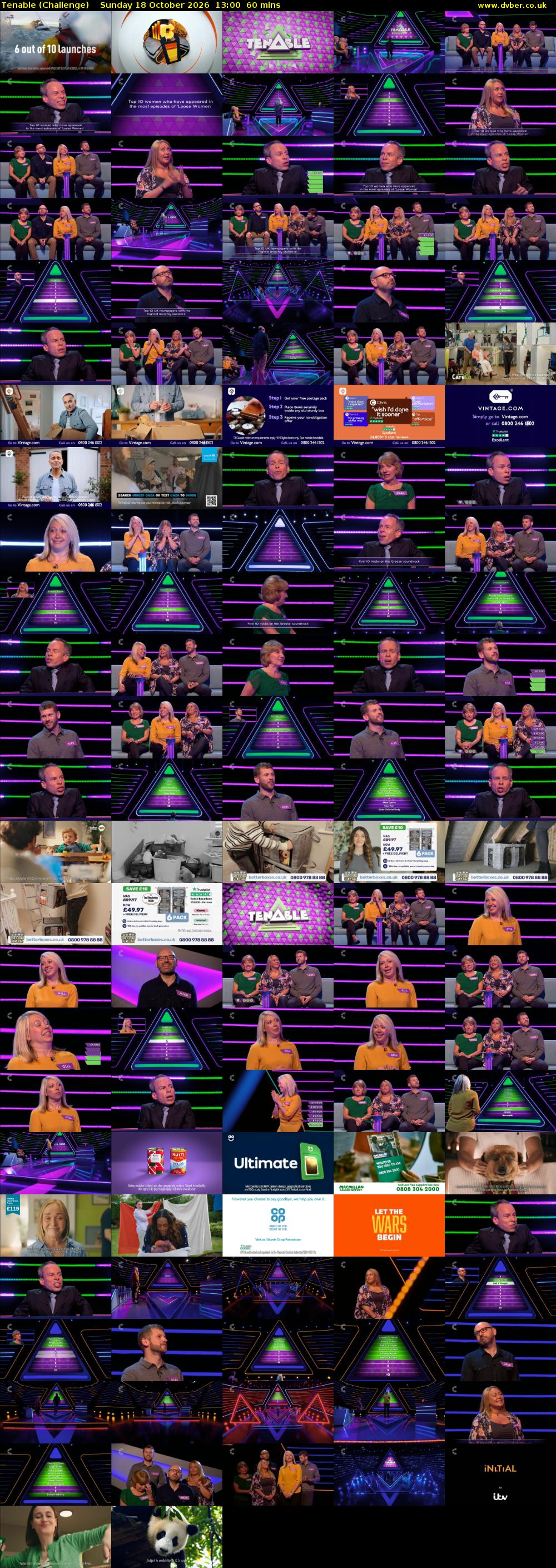 Tenable (Challenge) Sunday 18 October 2026 13:00 - 14:00