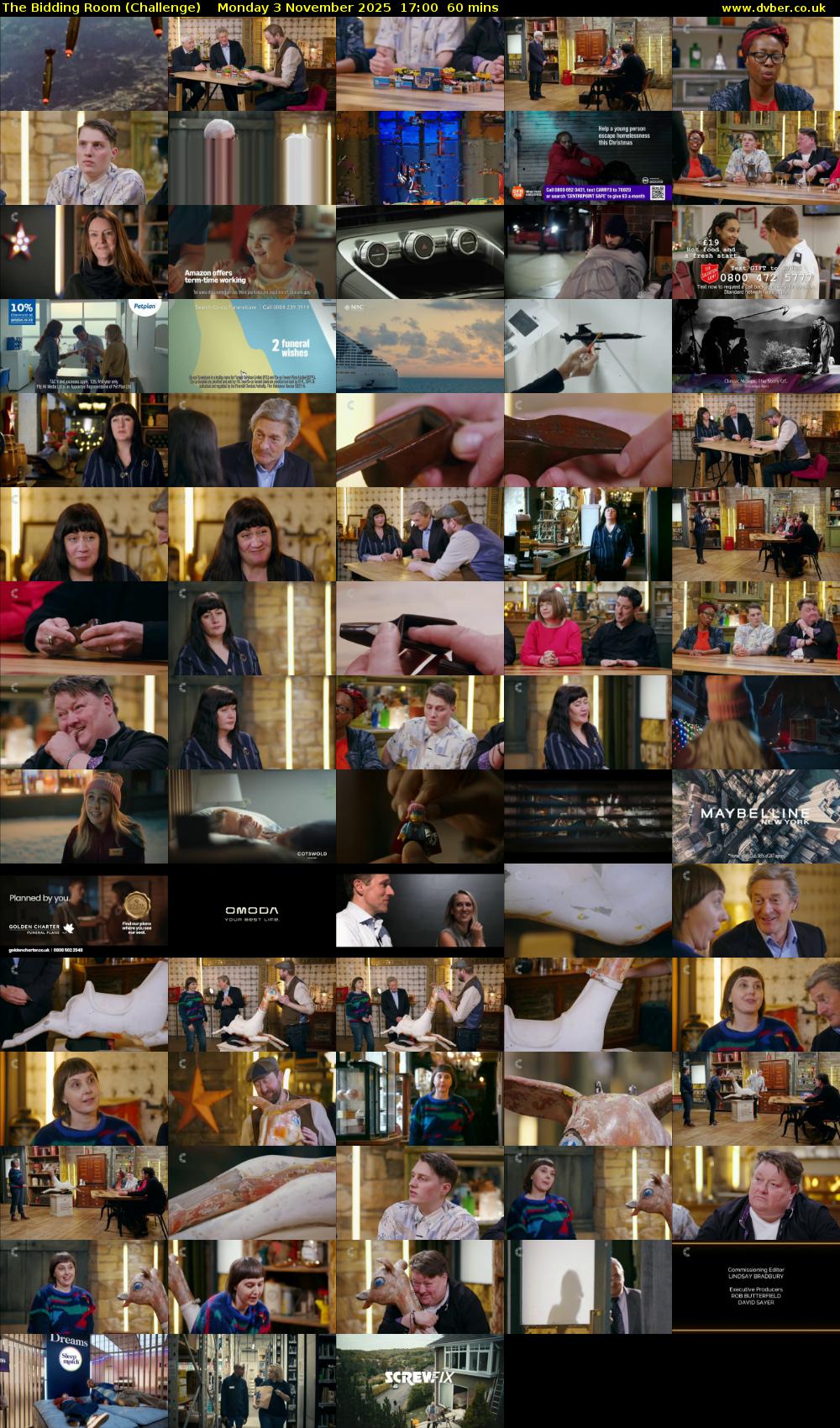 The Bidding Room (Challenge) Monday 3 November 2025 17:00 - 18:00