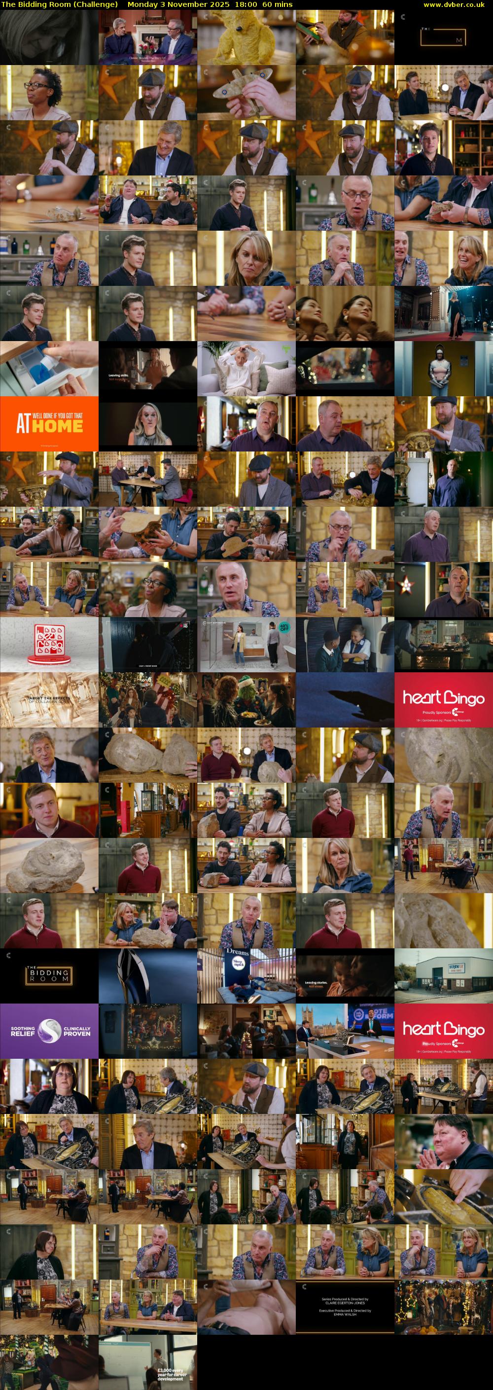 The Bidding Room (Challenge) Monday 3 November 2025 18:00 - 19:00