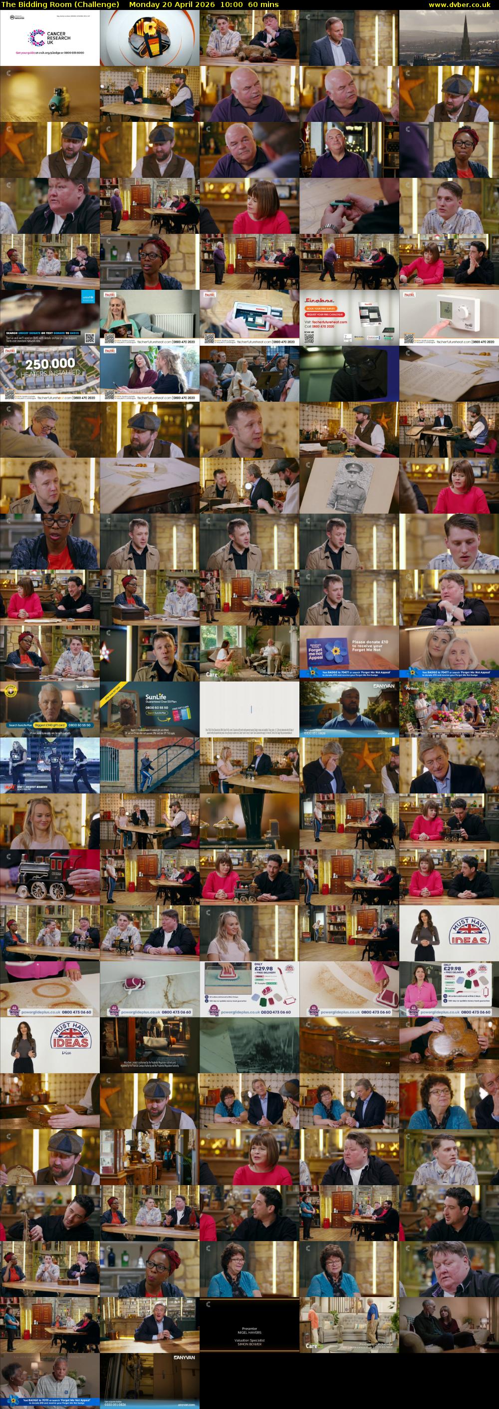 The Bidding Room (Challenge) Monday 20 April 2026 10:00 - 11:00