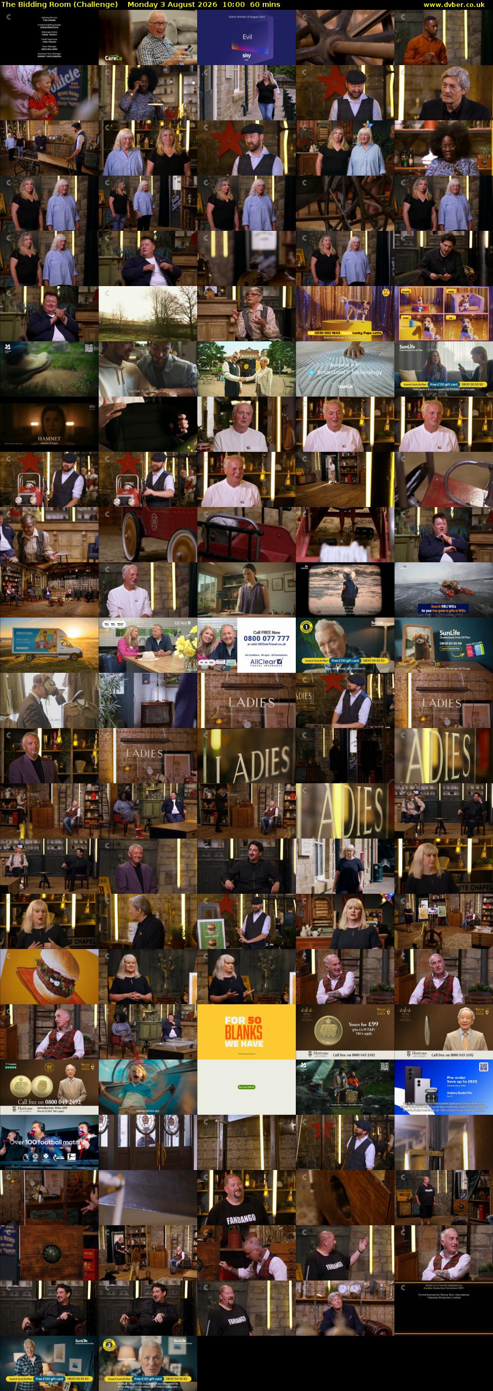 The Bidding Room (Challenge) Monday 3 August 2026 10:00 - 11:00