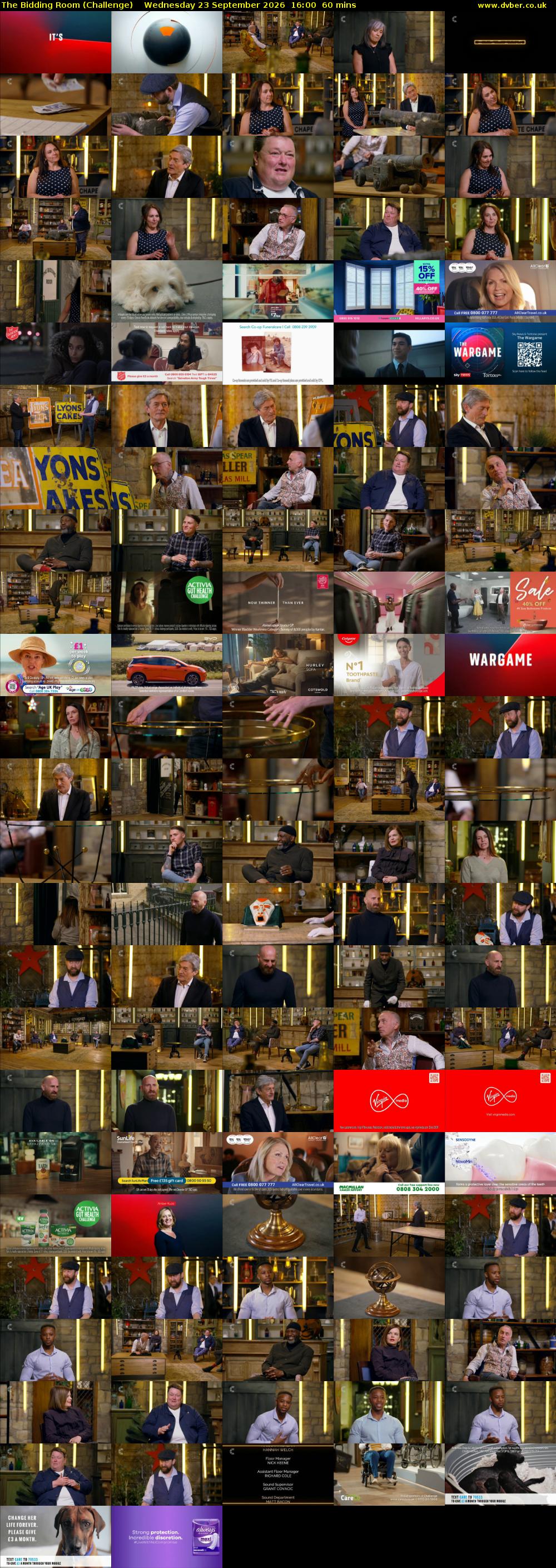 The Bidding Room (Challenge) Wednesday 23 September 2026 16:00 - 17:00