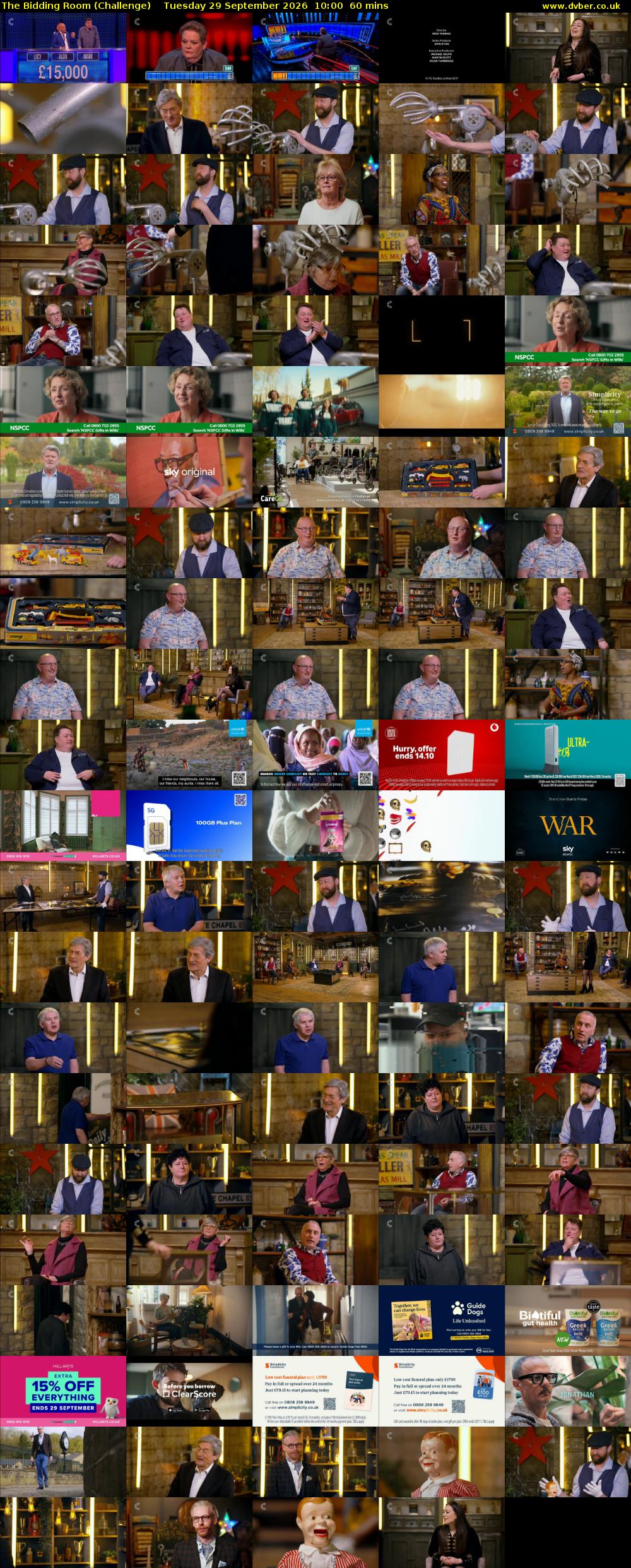 The Bidding Room (Challenge) Tuesday 29 September 2026 10:00 - 11:00