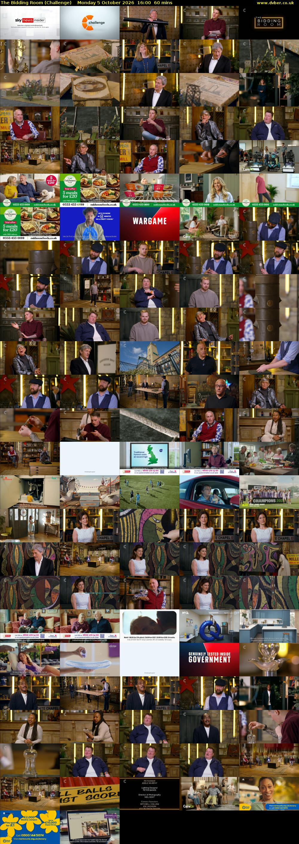 The Bidding Room (Challenge) Monday 5 October 2026 16:00 - 17:00