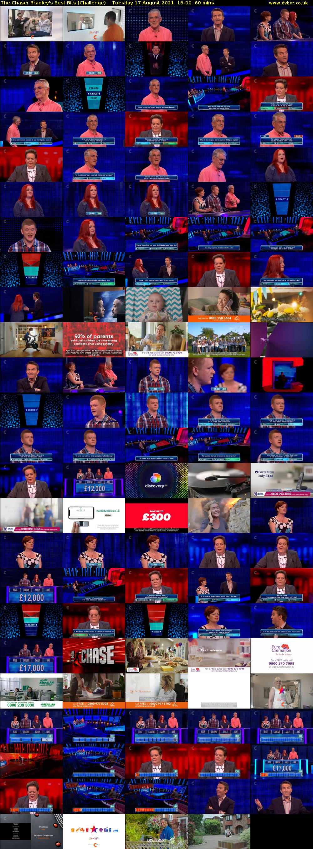 The Chase: Bradley's Best Bits (Challenge) Tuesday 17 August 2021 16:00 - 17:00