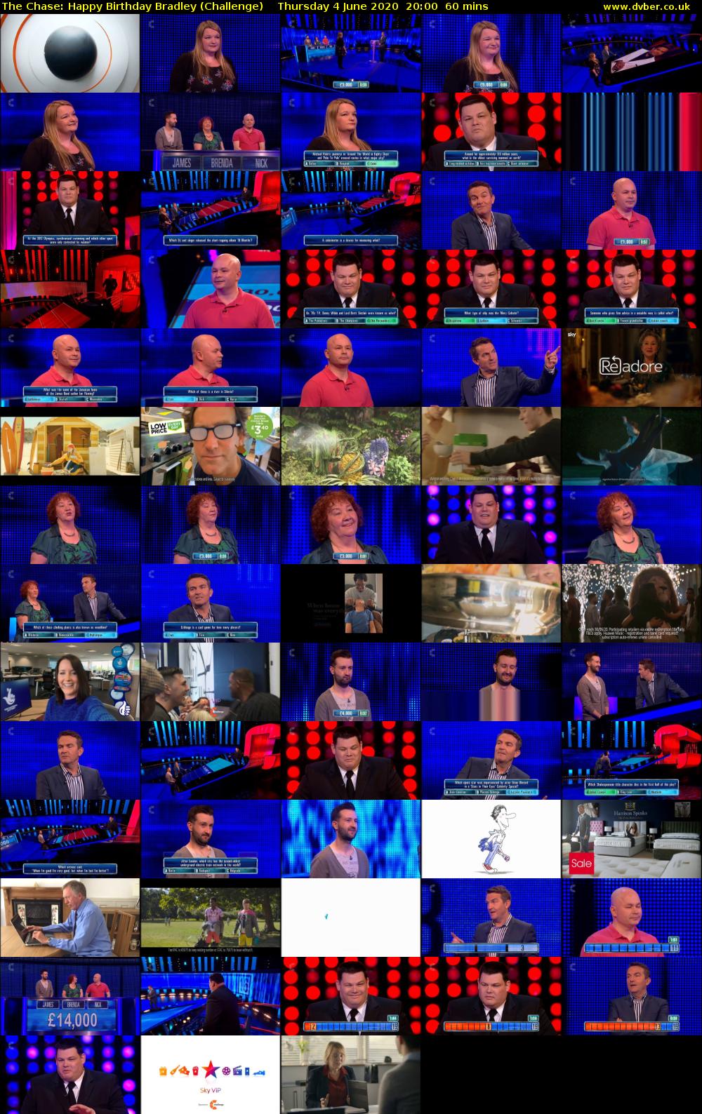 The Chase: Happy Birthday Bradley (Challenge) Thursday 4 June 2020 20:00 - 21:00