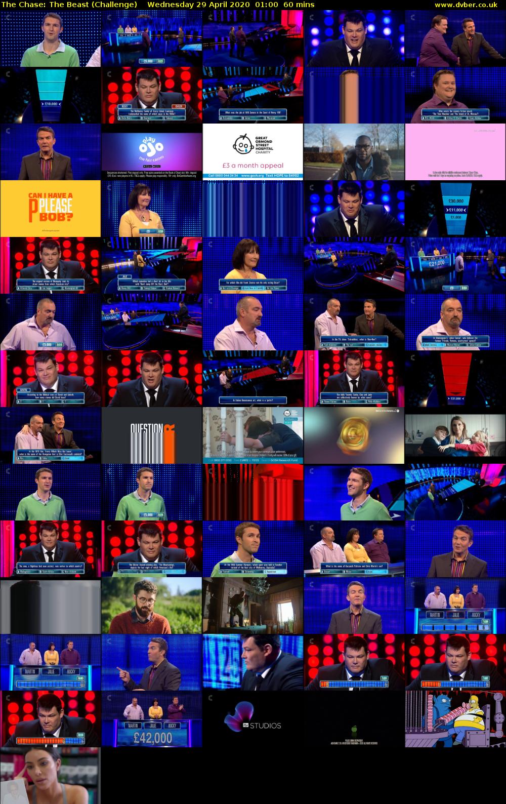 The Chase: The Beast (Challenge) Wednesday 29 April 2020 01:00 - 02:00