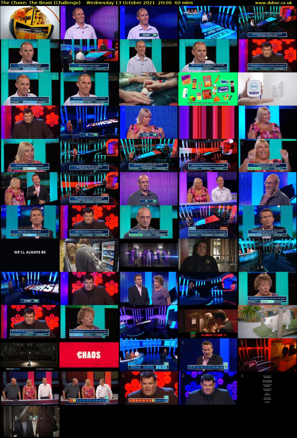 The Chase: The Beast (Challenge) Wednesday 13 October 2021 20:00 - 21:00