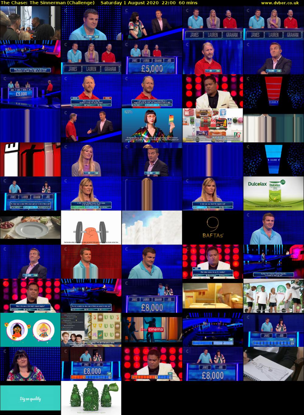 The Chase: The Sinnerman (Challenge) Saturday 1 August 2020 22:00 - 23:00