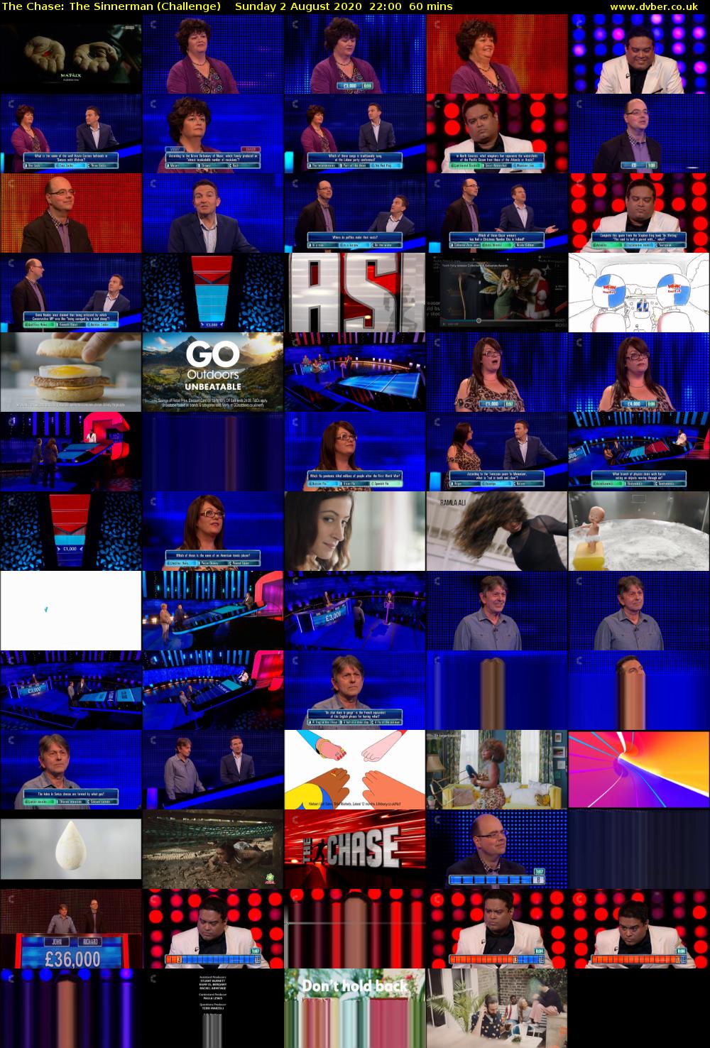 The Chase: The Sinnerman (Challenge) Sunday 2 August 2020 22:00 - 23:00